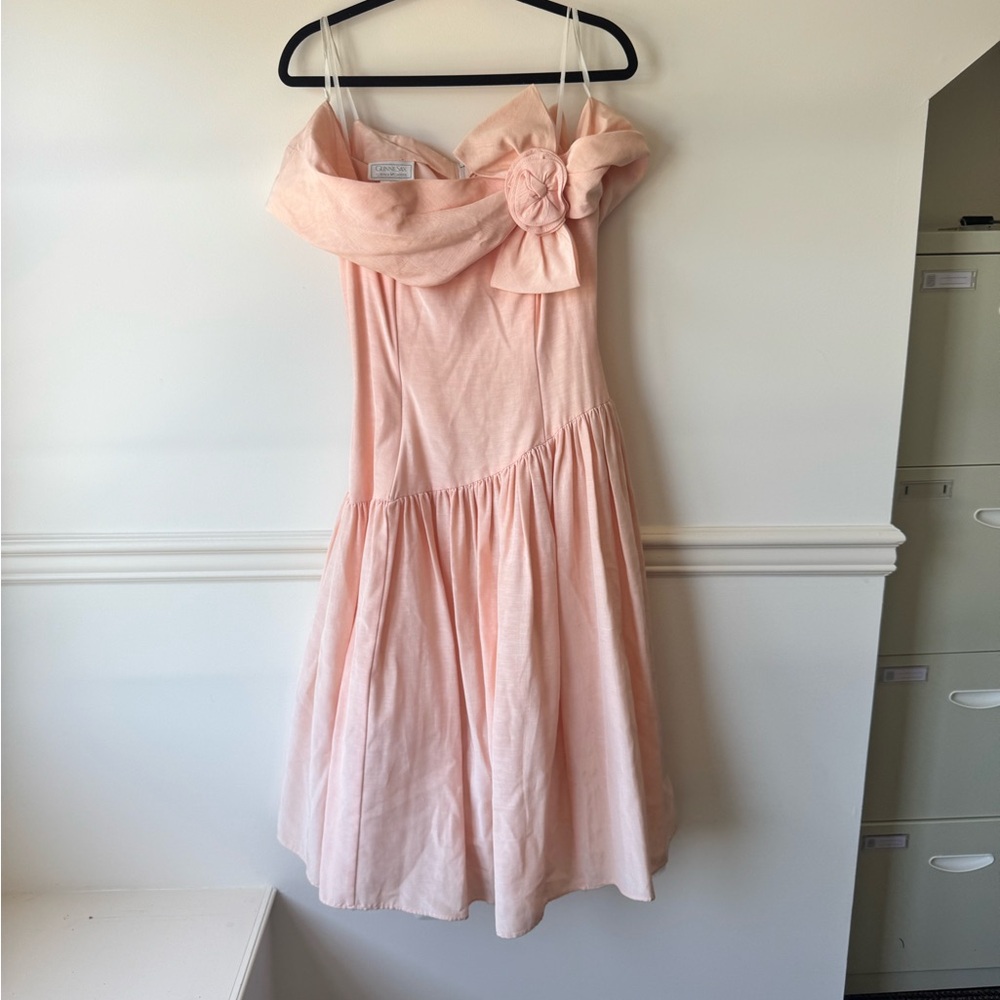 Gunne Sax Peach Satin Fabric